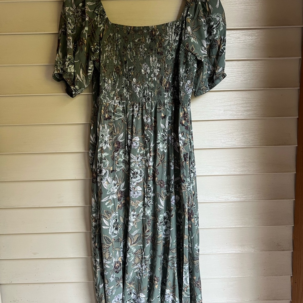 Maurice’s Smocked Floral Green Dress Size XXL - Picture 7 of 14